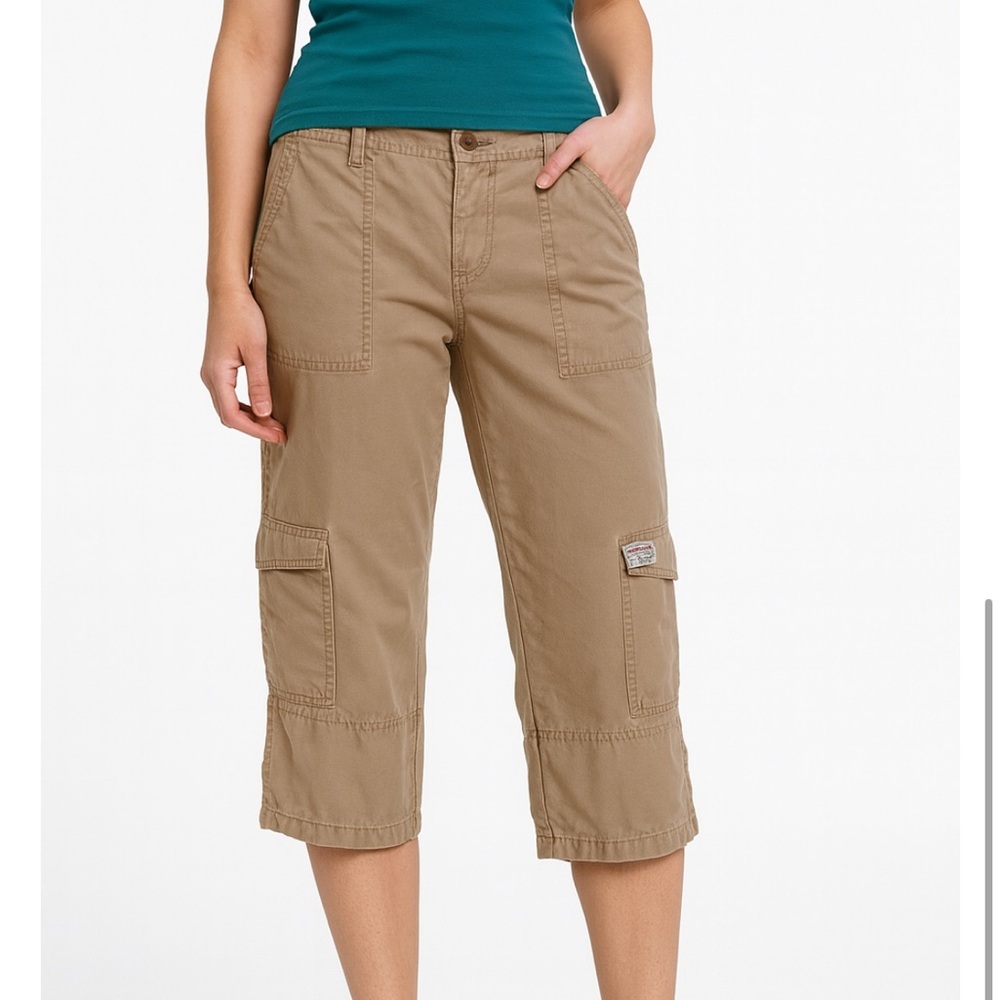 Abercrombie & Fitch Vintage Y2K Cargo Khaki Capri Pants